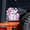 QT2336#15cm Pink Unicorn Waterproof Car Decorative Decal, Suitable for Cars, Laptops, Bumpers, Glass Window Sticker
