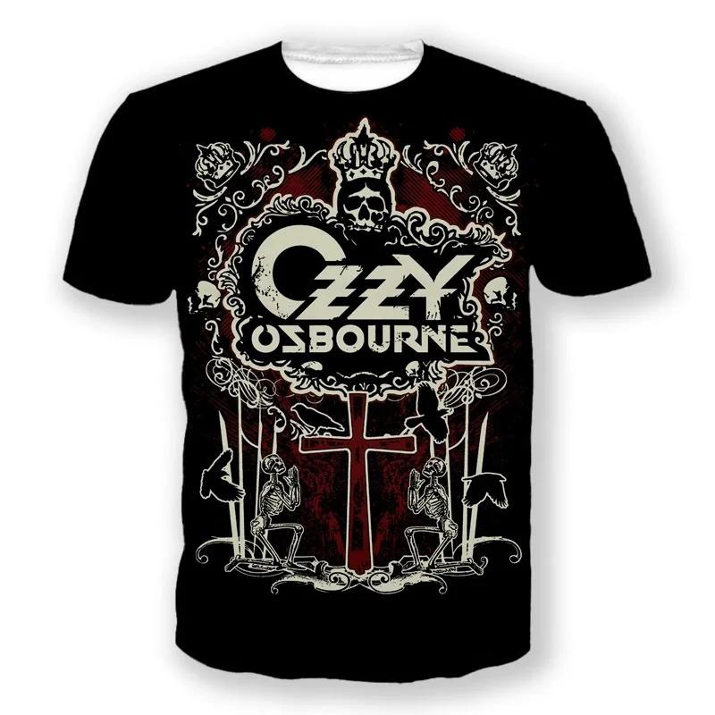 Letní trička Ozzy Osbourne 3D potisk Streetwear Muži Ženy Móda Oversized Krátký rukáv Tričko Pánská Trička Vrcholy Pánské oblečení