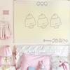 Kawaii Cartoon Stickers Tapestry Wall Hanging Pastel Pink Yellow Cute Characters Aesthetic Wall Art Bedroom Dorm Decor