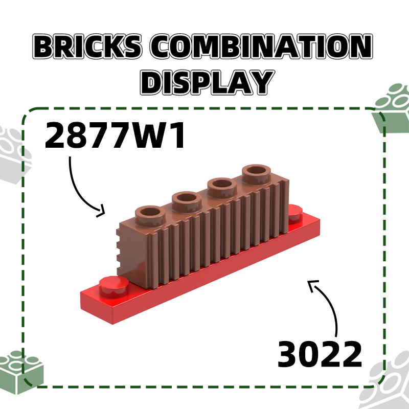 Non-Toxic 81Pcs/Lot 2877W Modified 1X4 With Grille Fluted Profile Building Blocks Moc Color Accessories Compatible With Bricks Toys