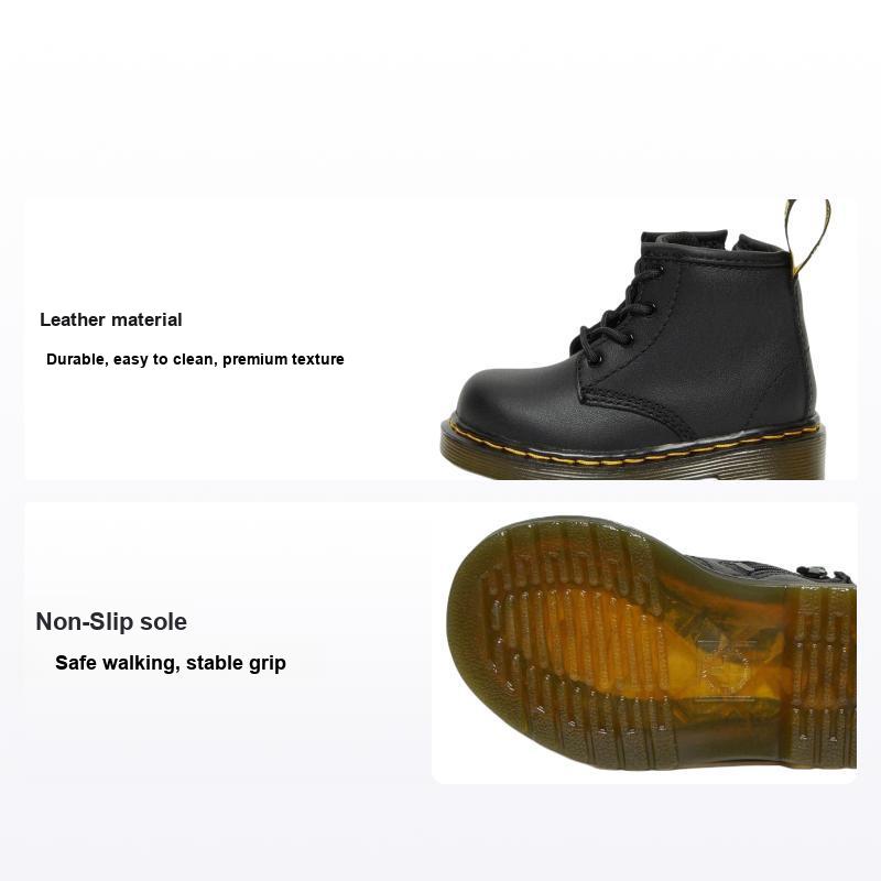Доктор. Martens 1460 Softy T Кожаные Ботинки на Шнуровке Малышковые Черные Детские Кроссовки 15933003 19