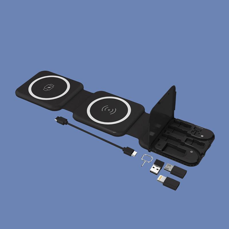 

Магнитное беспроводное зарядное устройство «три в одном» для телефонов, наушников и часов