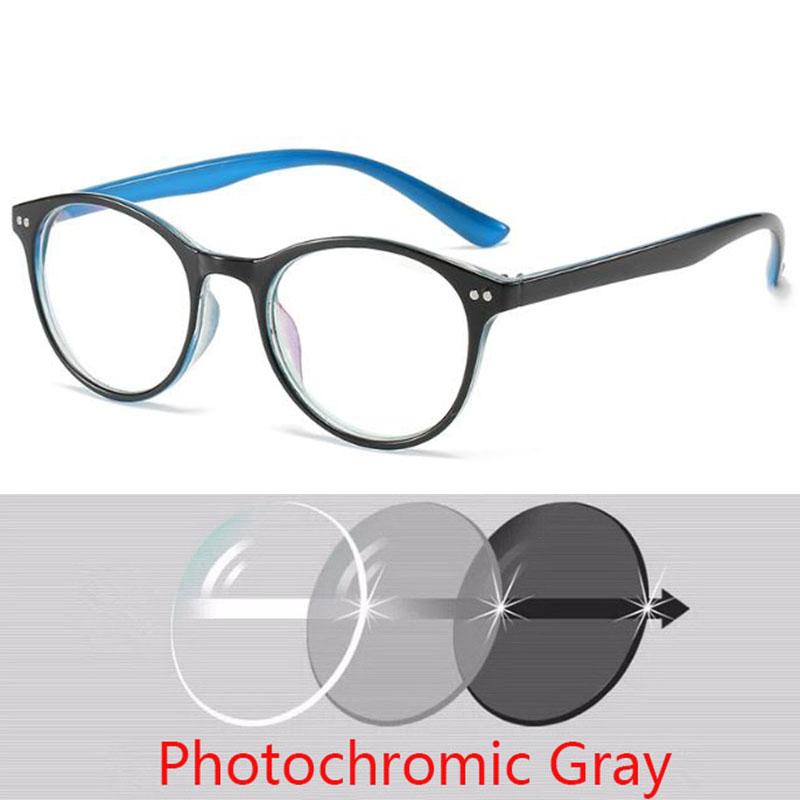 -1 -1.5 -2 -2.5 -3 -3.5 -4 -4.5 -5 -5.5 -6  Photochromic Myopia Prescription Glasses Women Eyewear Men Round Glasses