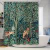 Waldhirsch Wald Duschvorhang Natur Tierwelt Tiere Badezimmer Dekorationsset Vintage Rustikal Heimdekor Wandteppich Kulisse