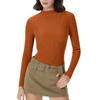 Women's Everyday Casual ,Color Half,High Neck Long,Sleeve Knit Base Layer Top