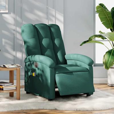 Vidaxl Foldable Massage Armchair, Electric, Dark Green, Fabric