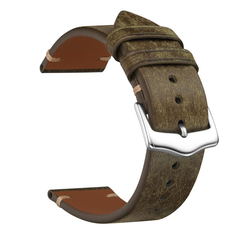 High-End Polished Retro Cowhide Strap, First-Layer Leather Strap, Suitable For Men'S 20Mm Strap, Genuine Leather.