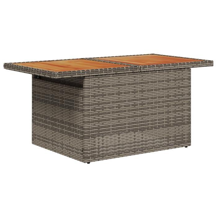 VidaXL Ensemble de salle à manger de jardin en 5 pièces avec coussins en poly rotin gris et acacia 3350021