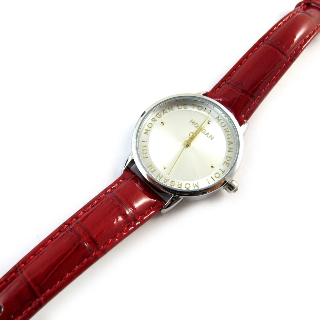 Morgan [N9870] - 'Morgan' Watch + Bracelet Gift Set Black Red Silver