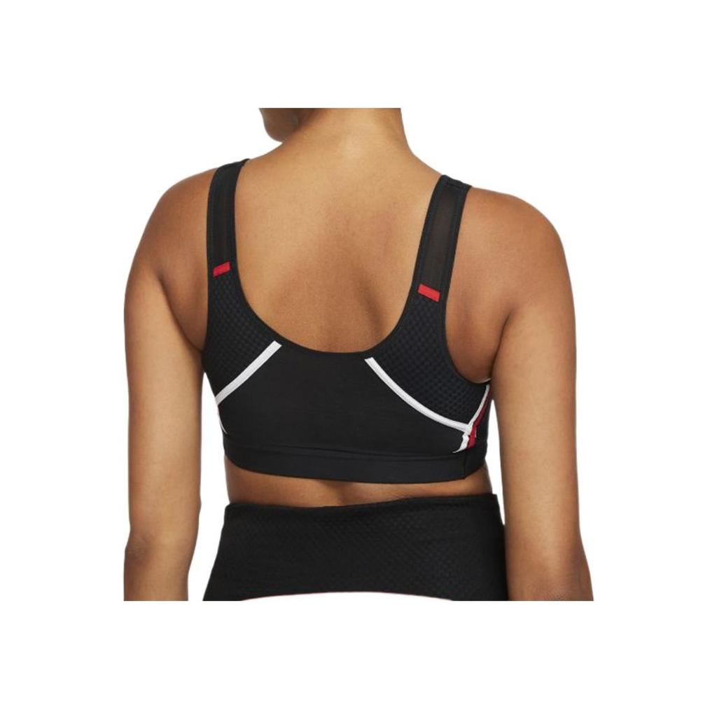 Nike Swoosh Line Design Logo Printed Sports Bra Women underwear Black CN1449-010