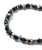 Jbans Classic Asymmetrical Seahorse Chip Mix Cut Black Agate Bracelet (C2503Ac1347_Bk)