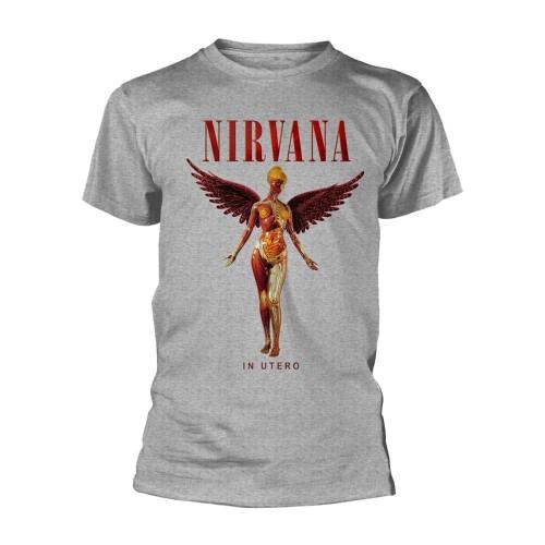 Maglietta Nirvana unisex per adulti in utero M grigio