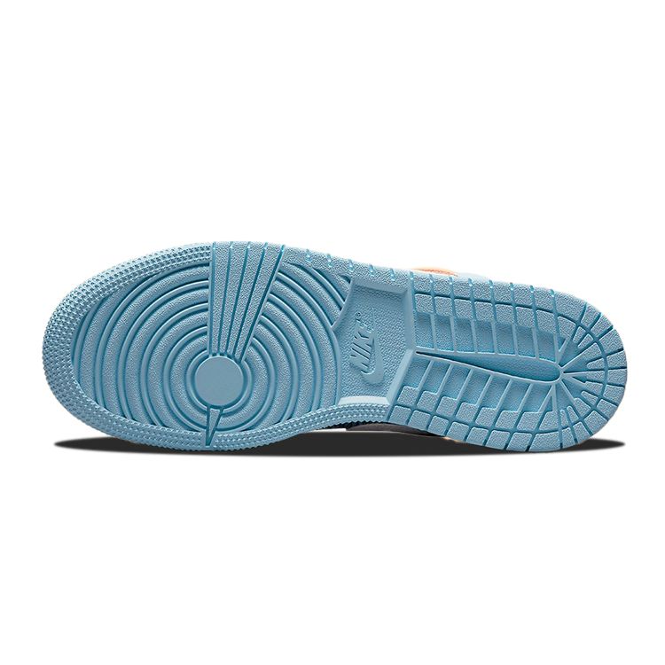 Air Jordan 1 Low SE GS Blue Stitch Kids Sneakers Psychic-Blue Vivid-Green Safety-Orange DO8227-400