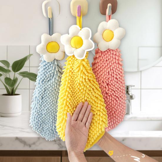 Hand Towels with Hanging Loop Super Soft Quick-Dry Absorbent Hand Towels for Kitchen Bathroom Office Gym Multi-Use Decorative And Hygienic Cleaning