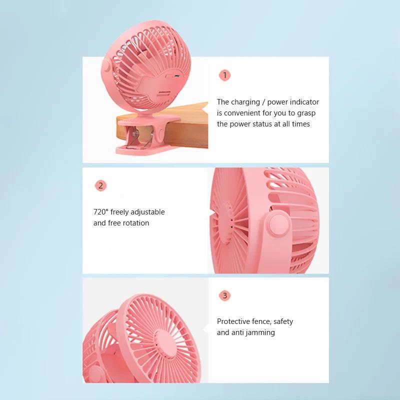 USB Mini Wind Power Handheld Clip Fan Convenient And Ultra-quiet Fan High Quality Portable Student Cute Small Cooling Ventilador