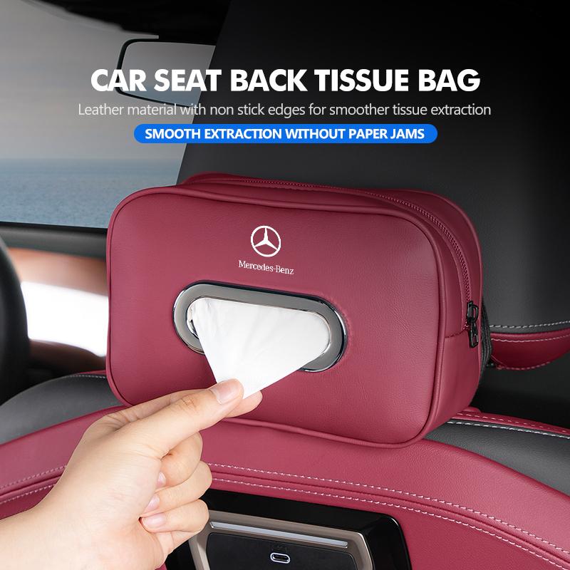 GLC GLB Car Seat Back Tissue Box Sun Visor Armrest Organizer Storage Bag For Mercedes Benz W211 W124 W176 W177 C180 C200 C260 C