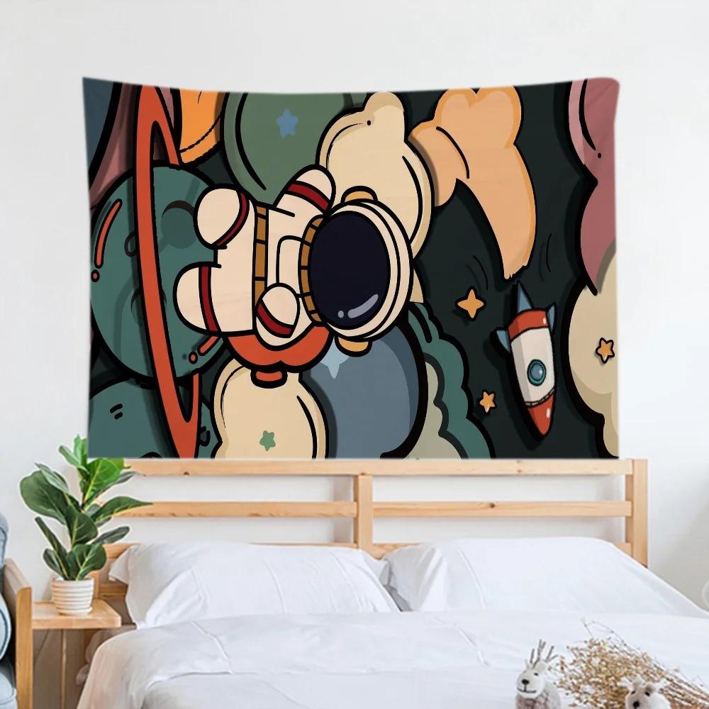 Astronaut Cartoon Tapestry Office Living Room Decoration Home Wall Tapestry
