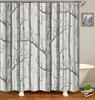 Green Forest Trees Scenery Bath Curtain Shower Curtains Bathroom Waterproof Polyester Fabric 3D Printed Bath Screen 12 Hooks Mat