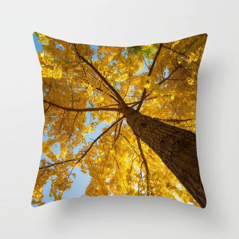 Sunshine Forest Landscape Printed Throw Pillow Cover Sofa Decoration Car Office Seat Cushion  Room Home Decor