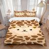 3 Stück Tier-Thema Giraffen-Print Weich und Bequem Atmungsaktivität, Bettwäsche-Set, Maschinenwaschbar, Geeignet für Alle Jahreszeiten, Anwendbar für Schlafzimmer