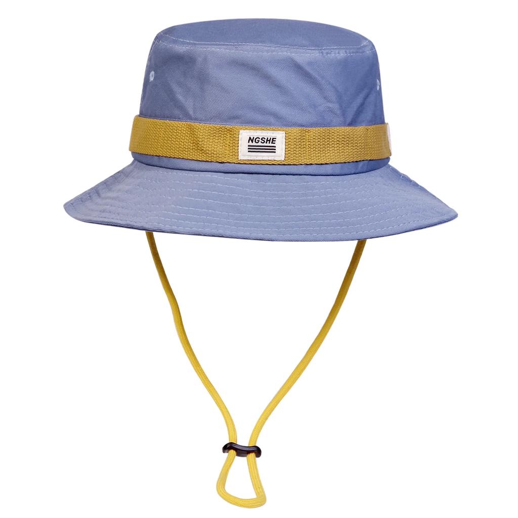 Unisex NGSHE Embroidery Draw Rope Bucket Hats Fishermen Caps Outdoor Casual Cap Sunscreen Hat Adventure Hat