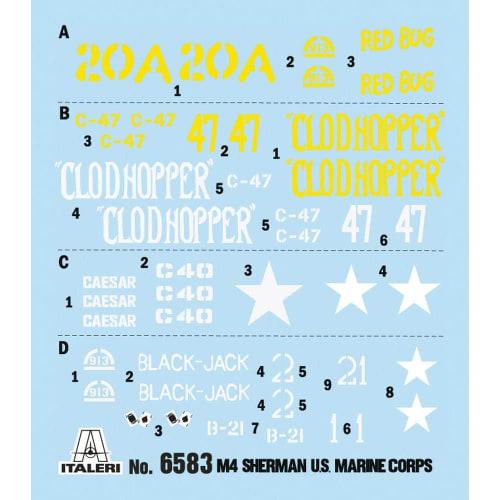 Italeri Tamiya 1/35 Military Series No. 6583 US Marine Corps M4 Sherman Plastic Model 38583