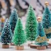 Miniature Sisal Silk Christmas Tree with Snow Tower Scene