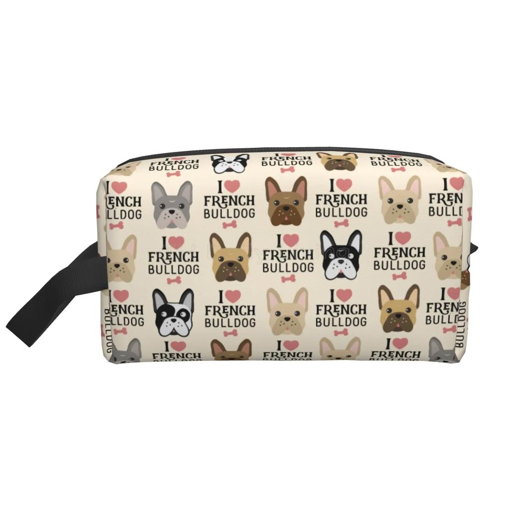 Torby do przechowywania buldoga francuskiego, urocza kosmetyczka dla szczeniaka, przenośna, o dużej pojemności, podróżne kosmetyczki, unisex, organizer na kosmetyki