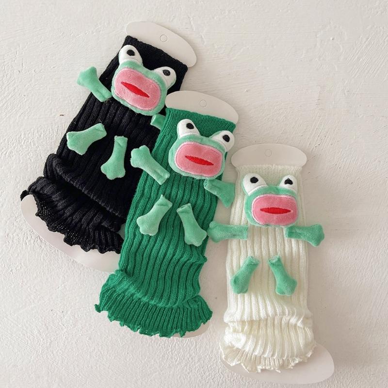 Stylish Funny Cartoon Leg Covers for Parties Or Cosplay Women Girls Cute 3D Stuffed Ugly Frogs Leg Warmers Boot Cuffs
