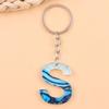 Ciondolo Acrilico con Stampa Oceano Blu con 26 Lettere Inglesi - Ornamento da Appendere alla Moda