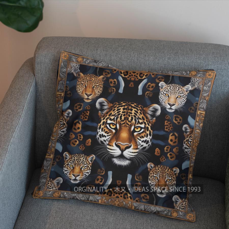2D Colorful Leopard Art Pillow For Home Decor Pattern Cushion Cover Suitable For Sofa Bedroom Car Pillow Cover