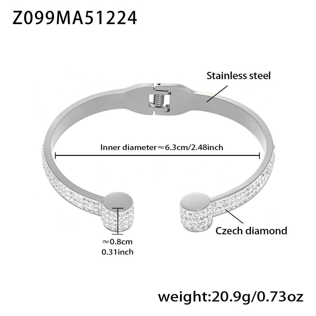 18K Gold-Plated Stainless Steel Zirconia Diamond Clasp Bracelet - European & American Fashion Knotted Irregular Light Luxury Style.