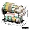 Double-Layer Kitchen Dish Rack with Large Capacity Drip Tray