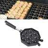 Aluminum Alloy Egg Waffle Pan Anti-Scald Handle Non-Stick Coating Stovetop Waffle Pan Dual Sided Portable Mini Waffle Maker