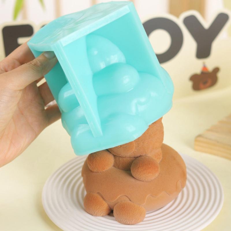Cute Doughnut Bear Pudding Mold Mousse Silicone Mold Cake Milk Jelly Mold Cartoon Bear Cake Decoration Baking Outdoor Tableware