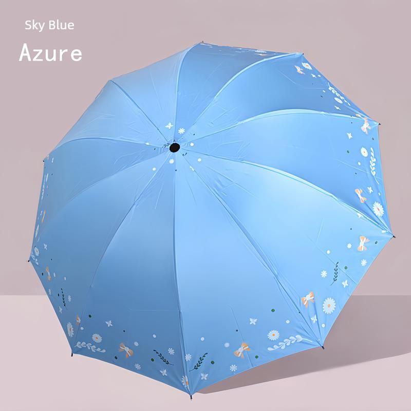 Manual Large Folding Umbrella for Female Students, Dual-Purpose Sun and Rain Umbrella, Sun Protection Umbrella