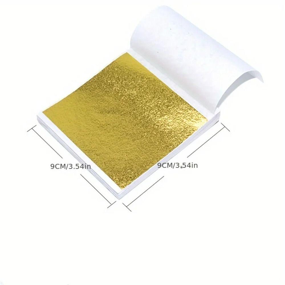 100Pcs Shiny DIY Art Craft Artificial Paper K Pure Handicrafts Imitation Gold Gold Leaf Gilding Decoration
