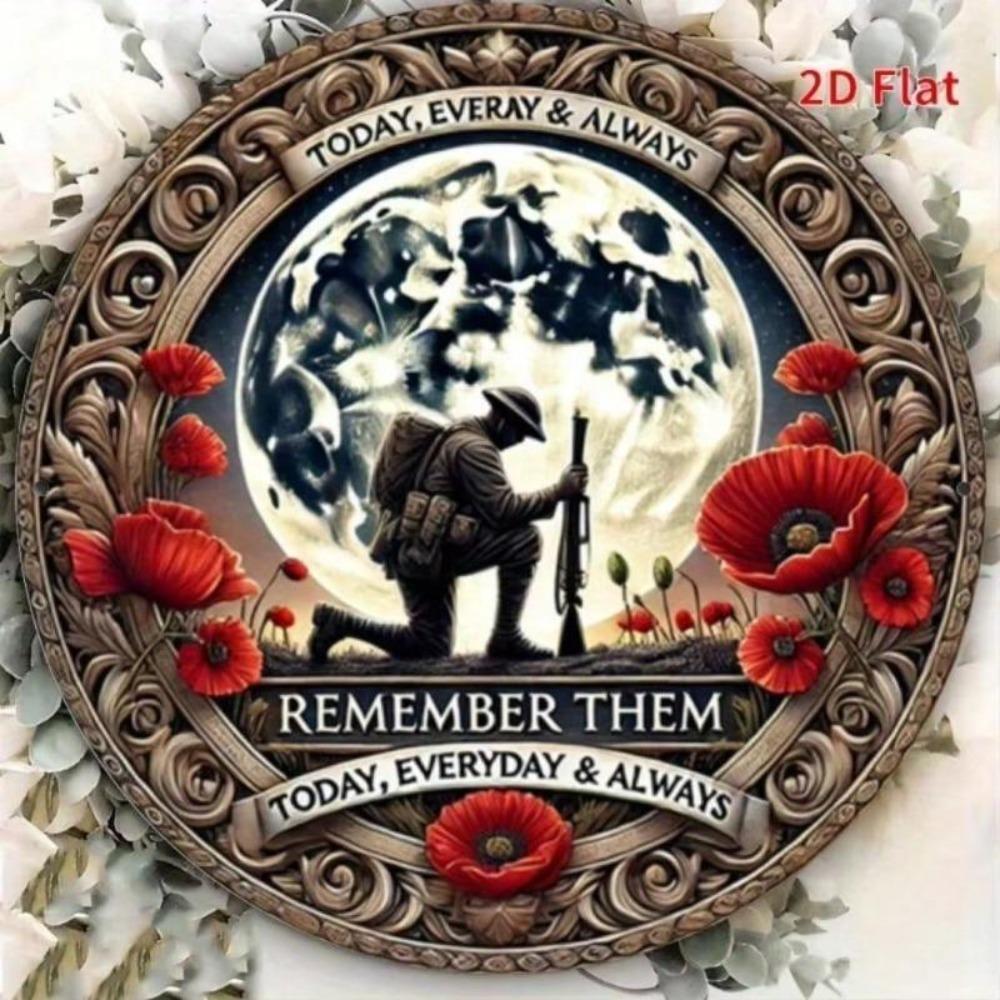 Vintage Soldier Wall Art Metal Tin Sign for Home Bar Garage Decor