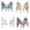 Elegant Handmade Butterfly Silk Flower Hair Clip for Women Han Costume Fringed Side Clip for Weddings and Cosplay Party