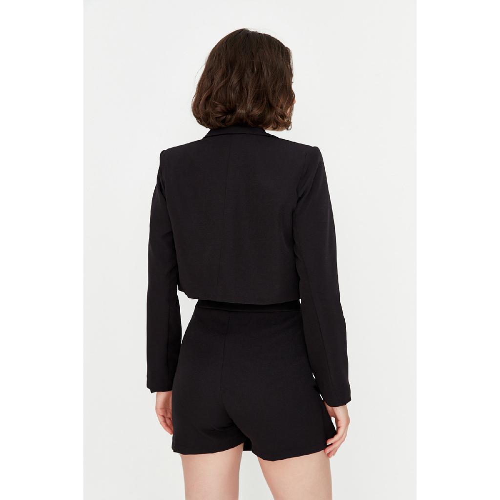 Fusta neagră, țesătă la dublu, pantaloni scurți Twoaw20sr0072