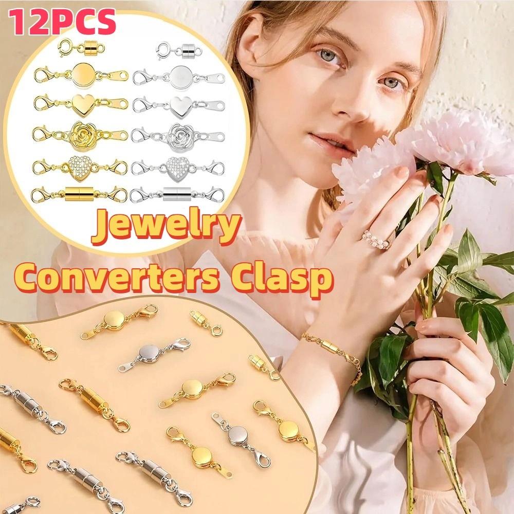 12 stuks Goud/Zilver Magnetische Armband Verlengstuk Kreeftsluitingen Ketting Accessoires