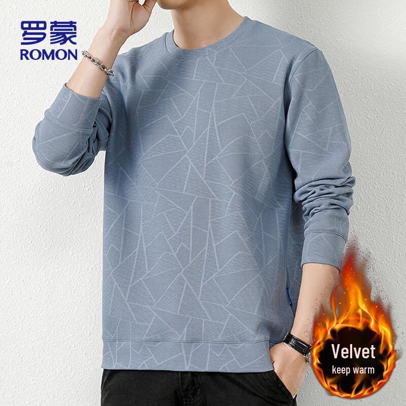 ROMON Men's 7838 Casual Round Neck Long-Sleeve Top