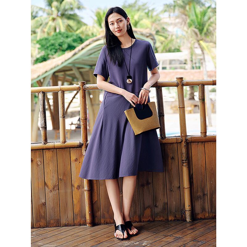 JZ Annacoco Women's Cleanfit Stitching A-Line Dress
