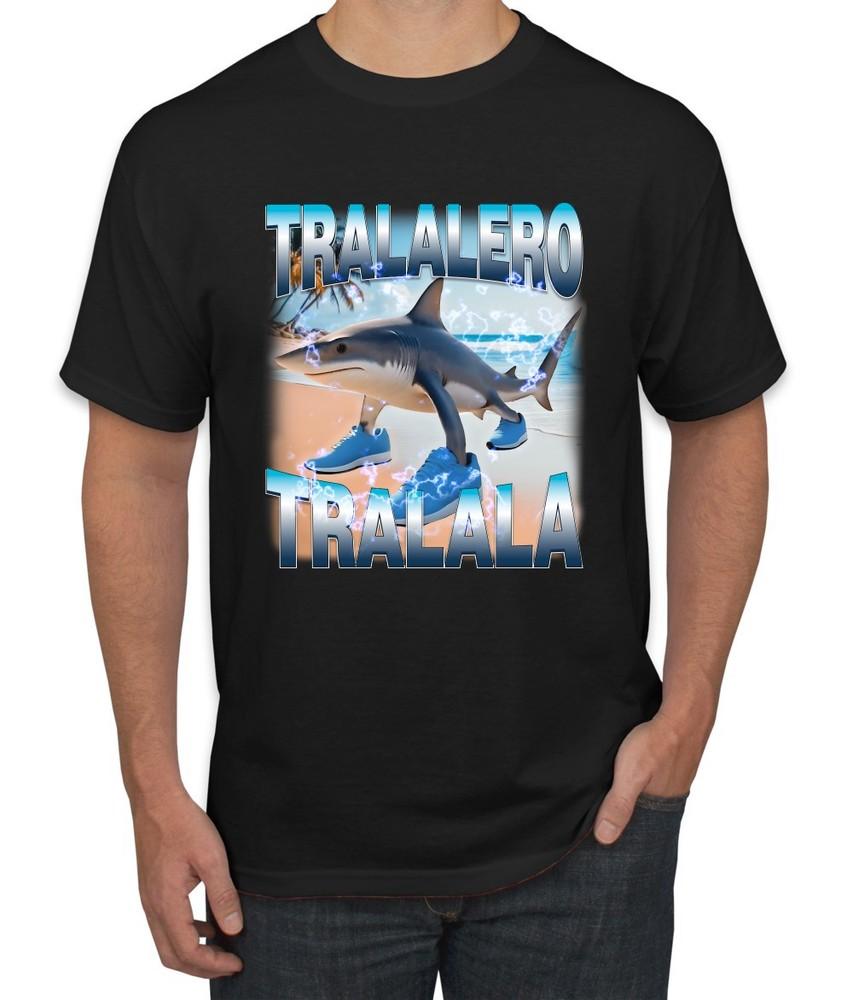 Tralalero Tralala Brainrot Funny Electric Shark in Sneakers Men s T-Shirt Unisex T-Shirt L