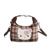 Style Hello Kitty Crossbody Bag For Women And Men With Plaid Pattern And Pusoft Material