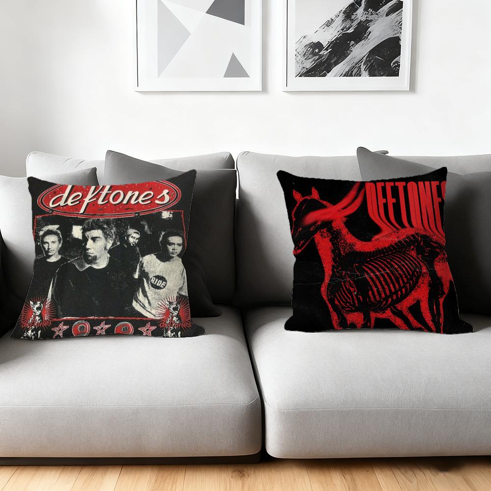 Cushion Cover Silky Short Plush Home Sofa Cushion Cover - Invisible Zipper Home Decoration Cool D-Deftones Band