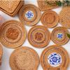 Autumn Rattan Woven Coaster Tea Set Accessories Thermal Insulation Mat Bowl Mat Dining Table Mat
