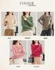2024 Autumn/Winter Women's Wool Half-Zip Round Neck Jacquard Knit Hollow Loose Sweater