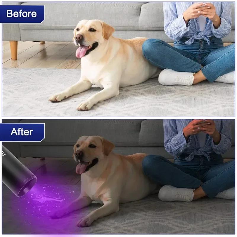 Portable 365nm UV Flashlight Ultraviolet Blacklight USB Rechargeable Purple Linternas Carpet Pet Urine Detector Catch Scorpions