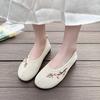 New Women's Embroidered Retro Shoes Women's Chinese Shallow Mouth Flat Sole Single Shoes Fashion Women's
